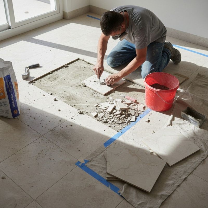 Tile Floor Repair detail
